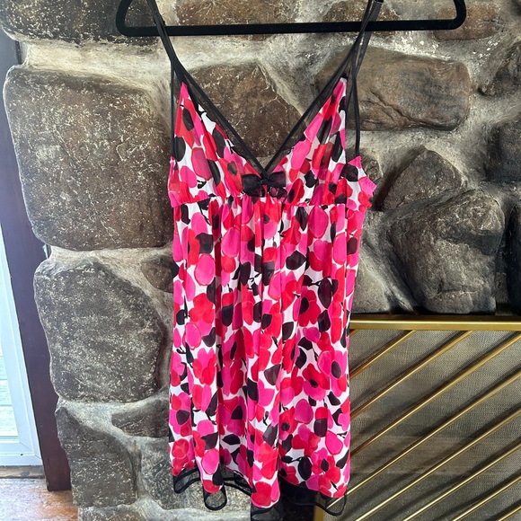 Oscar De La Renta Pink Label vintage lingerie slip pink roses, M - Picture 1 of 4